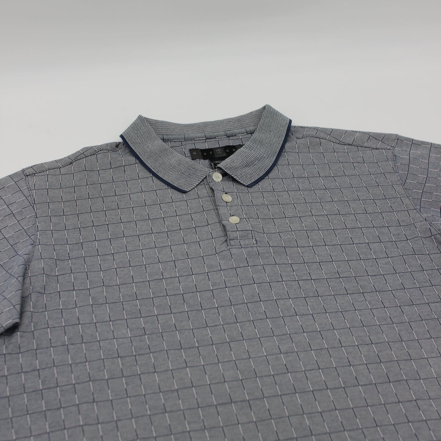 Nike Grey Chequered Polo-Shirt (L)
