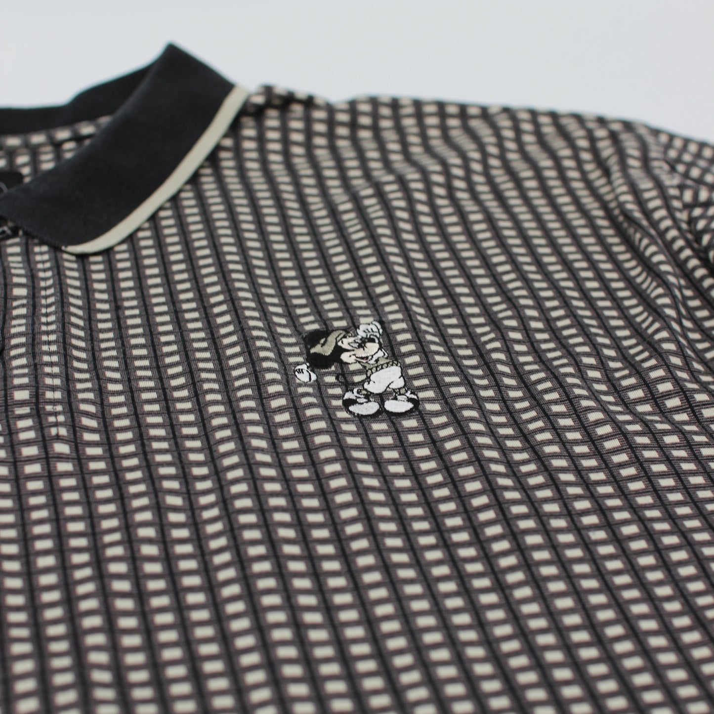 Nike Disney Black/White Chequered Polo-Shirt (XL)