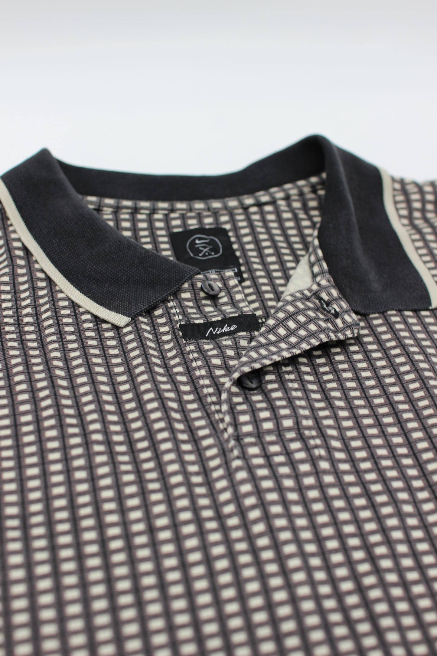 Nike Disney Black/White Chequered Polo-Shirt (XL)