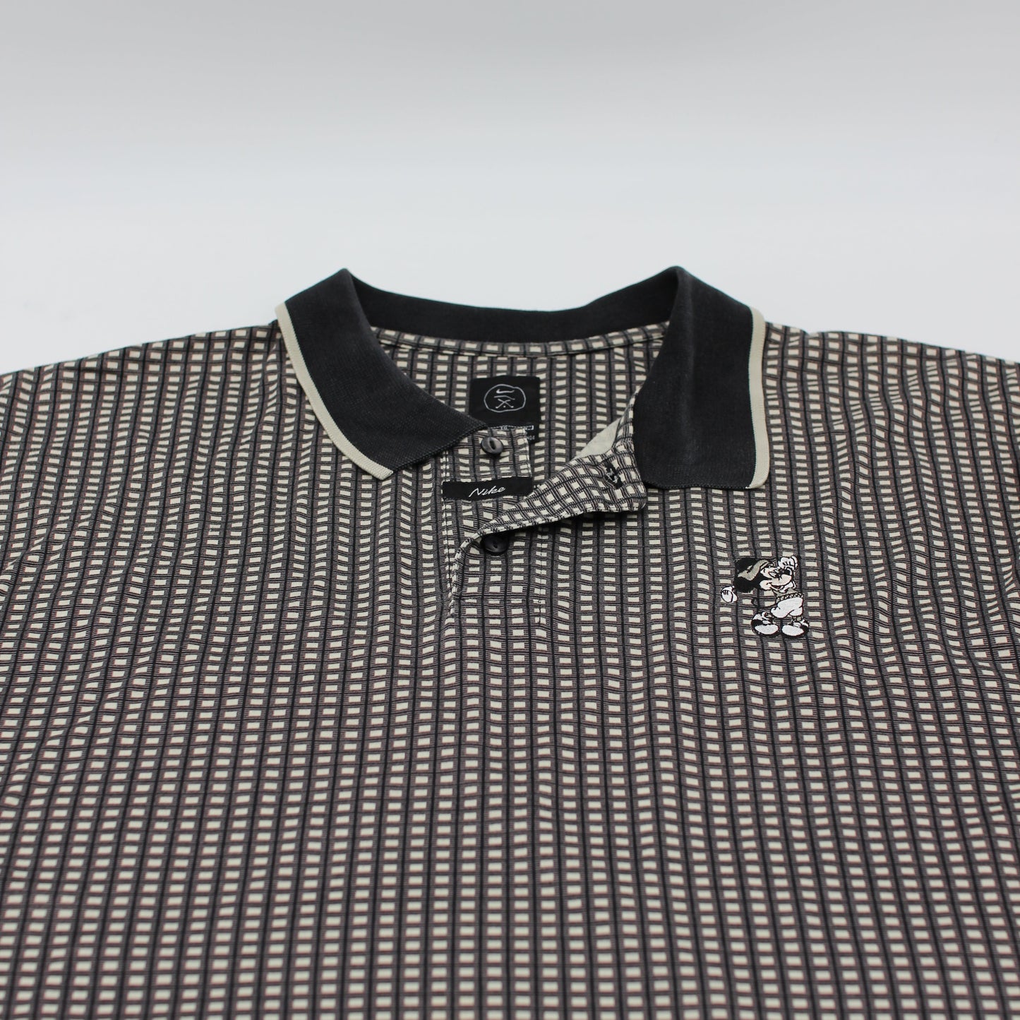 Nike Disney Black/White Chequered Polo-Shirt (XL)