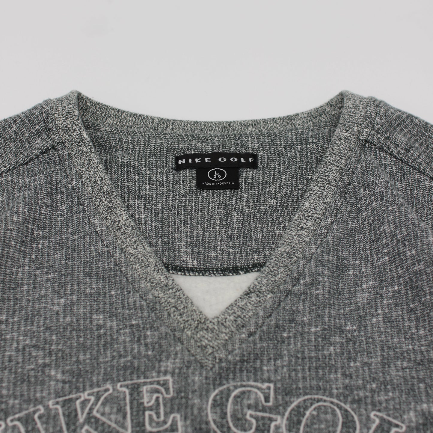 Nike Grey/Green V-Neck Graphic Jumper (L)