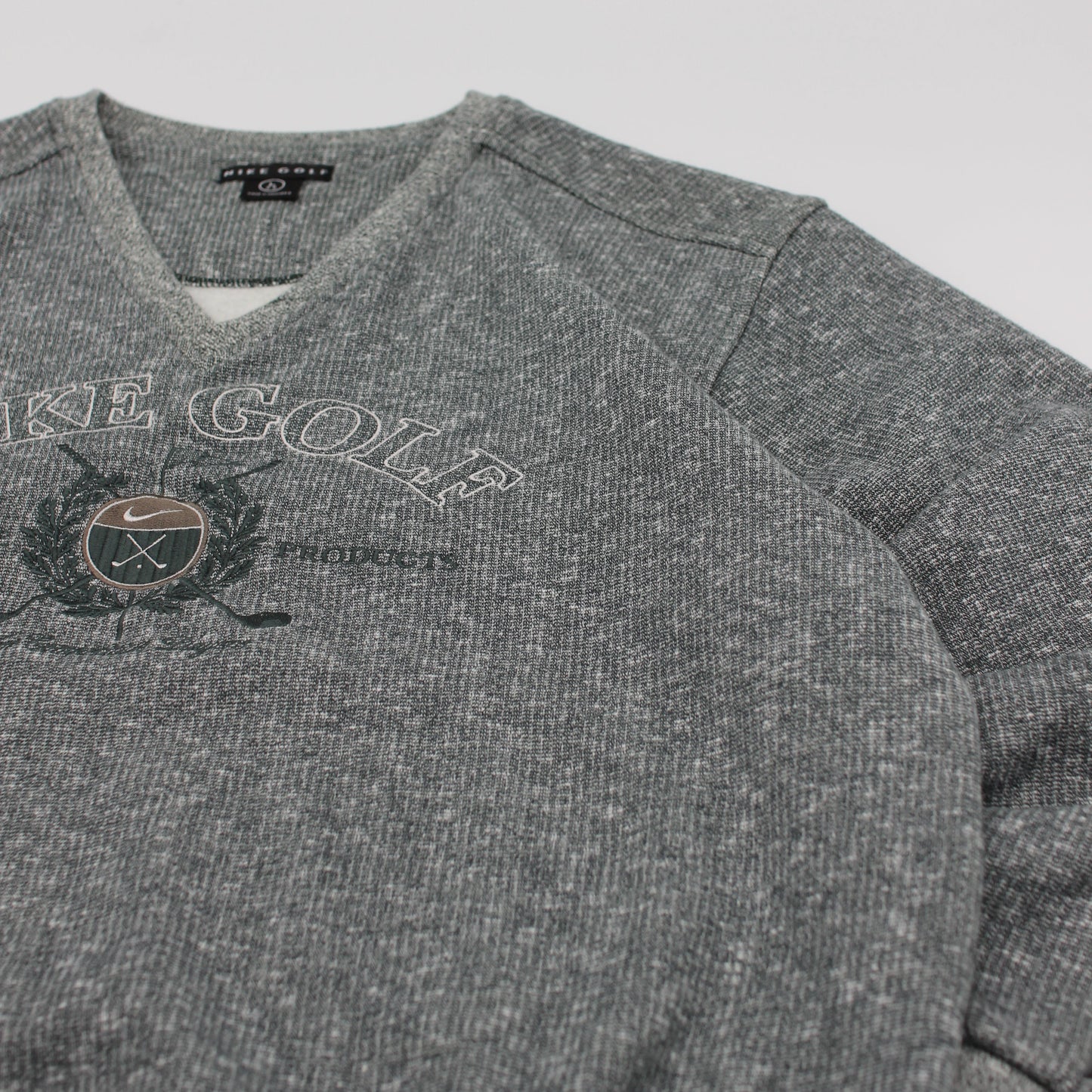 Nike Grey/Green V-Neck Graphic Jumper (L)