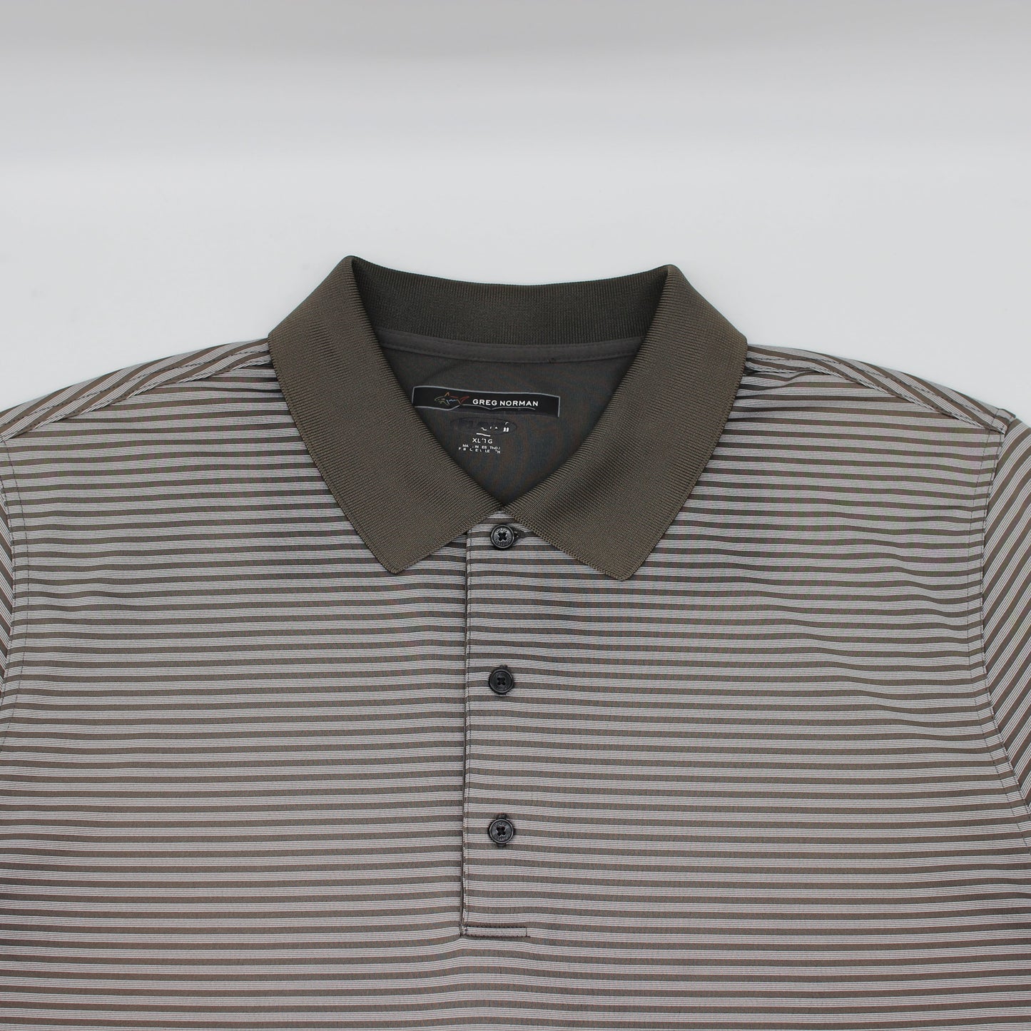 Greg Norman Black/White Striped Polo-Shirt (XL)