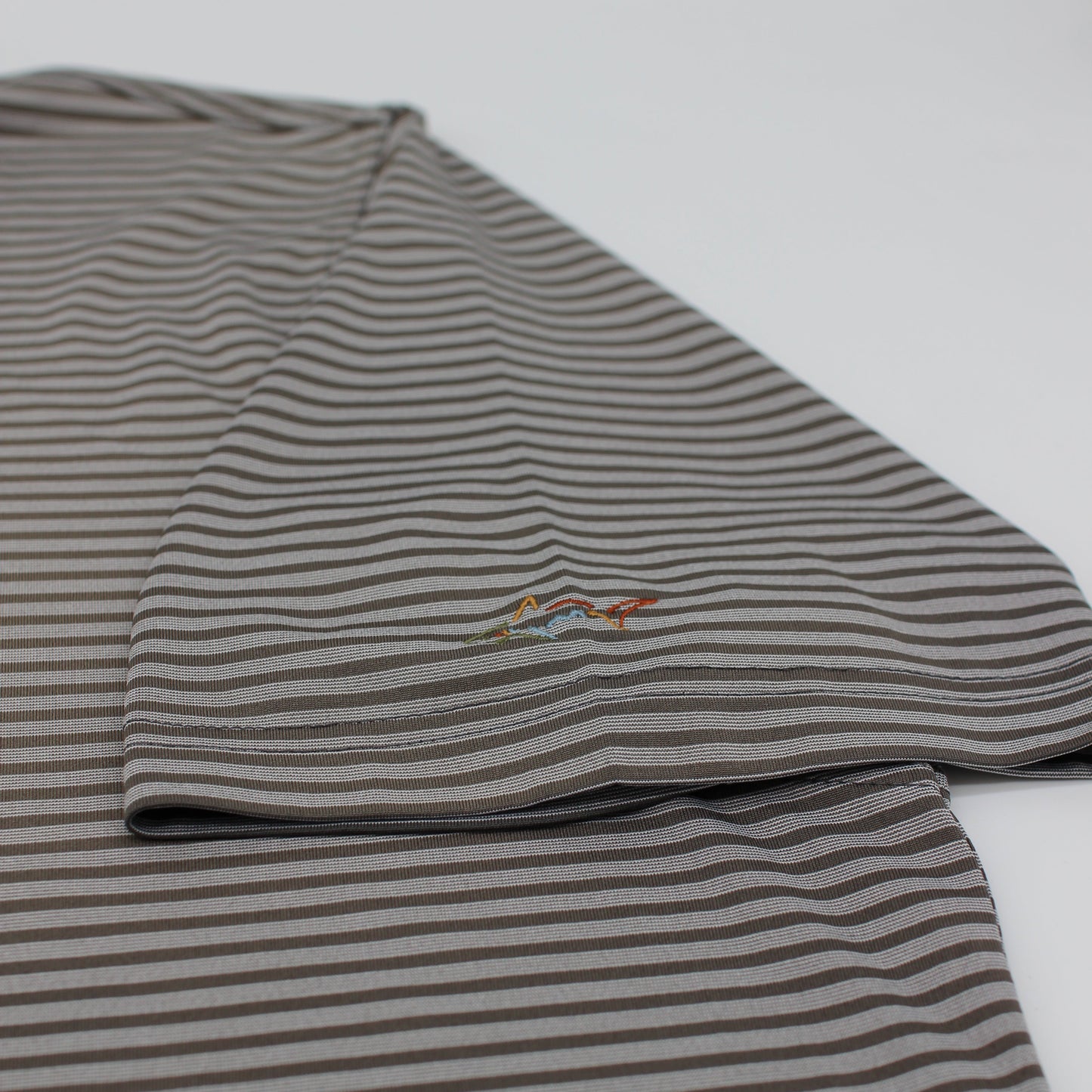 Greg Norman Black/White Striped Polo-Shirt (XL)