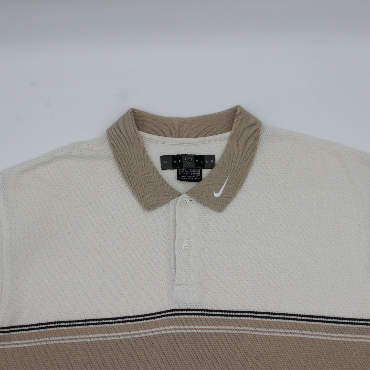 Nike Beige/White Polo-Shirt (L)