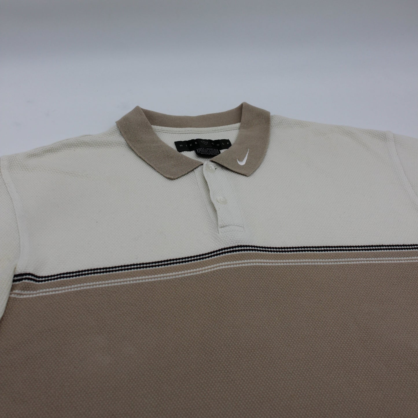 Nike Beige/White Polo-Shirt (L)