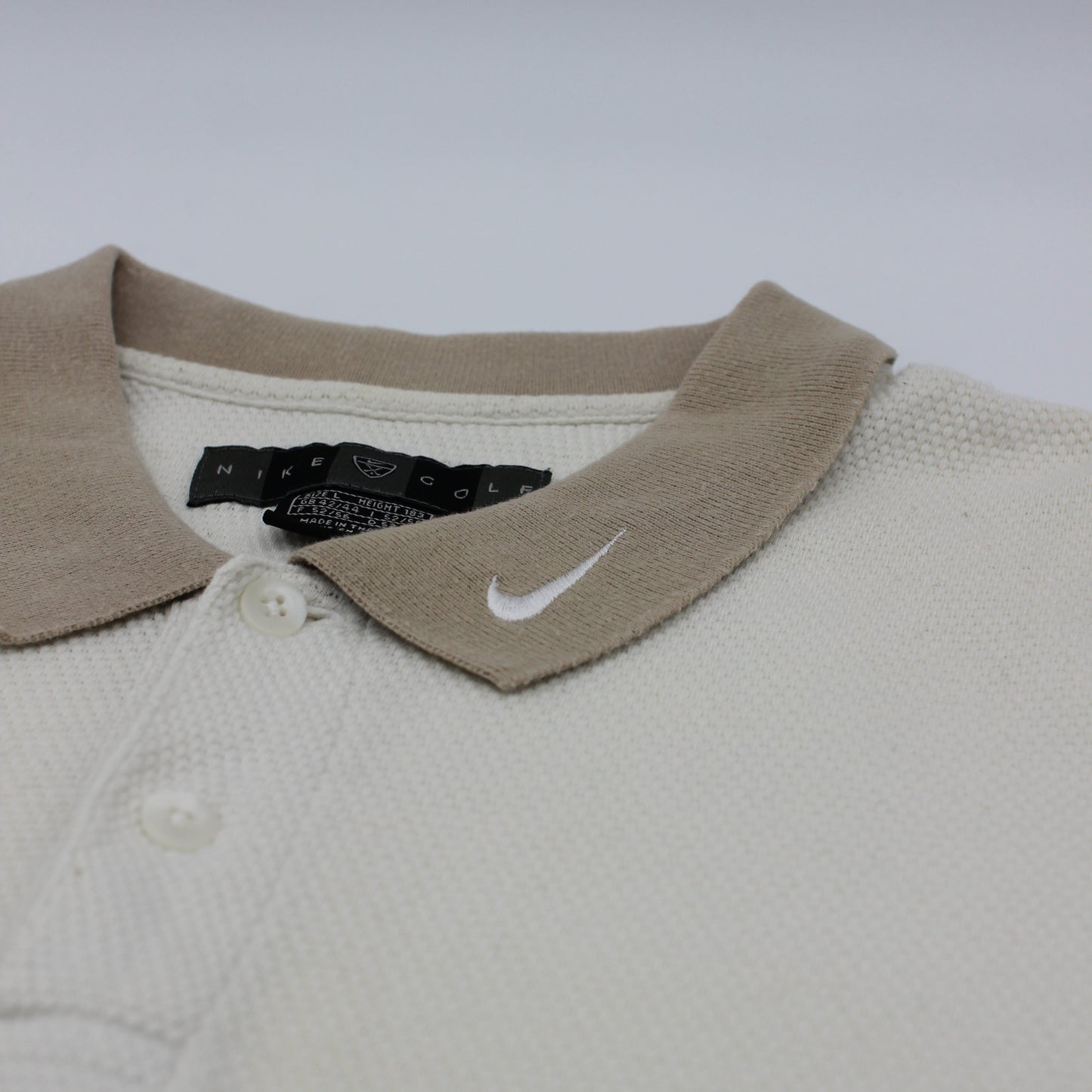 Nike Beige/White Polo-Shirt (L)