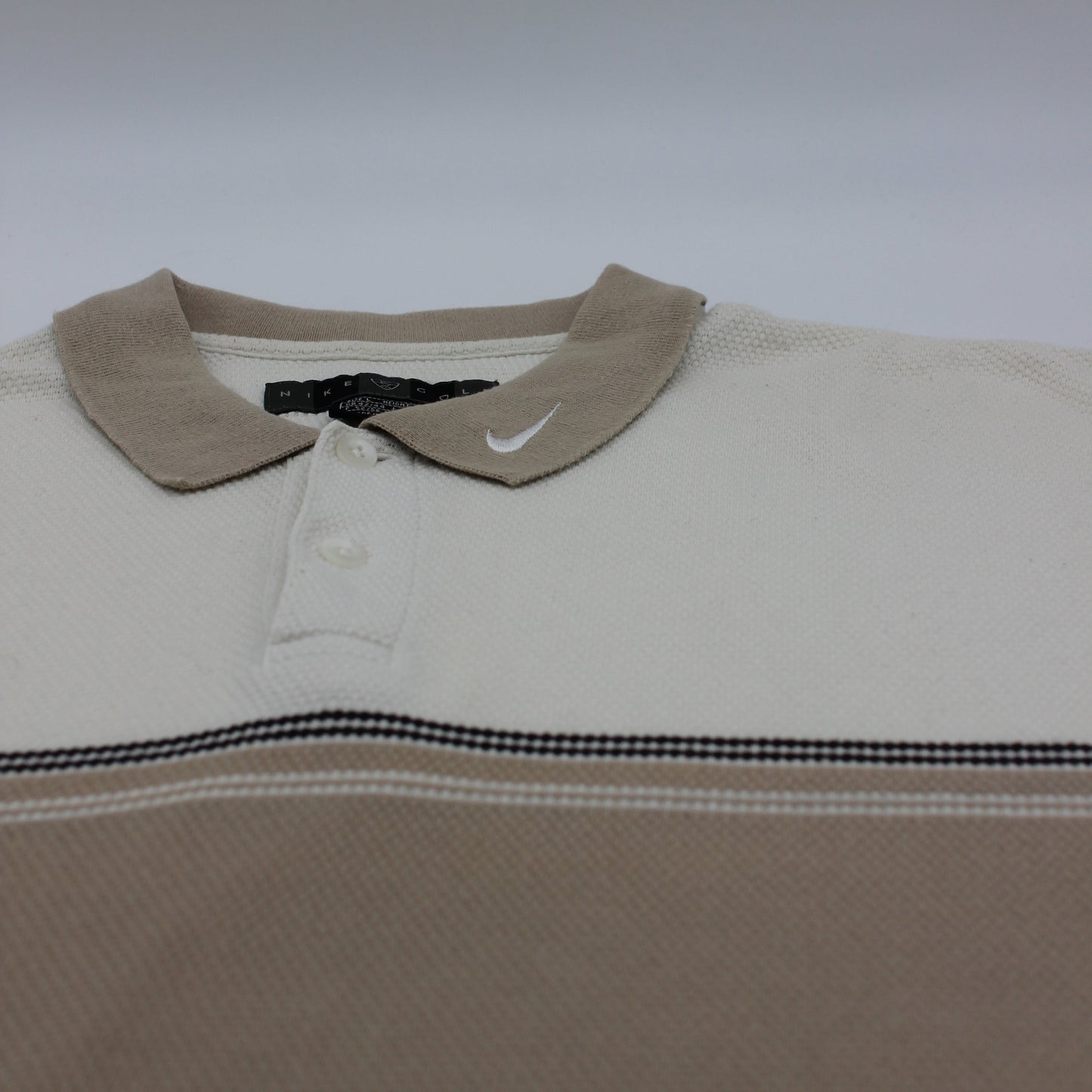 Nike Beige/White Polo-Shirt (L)