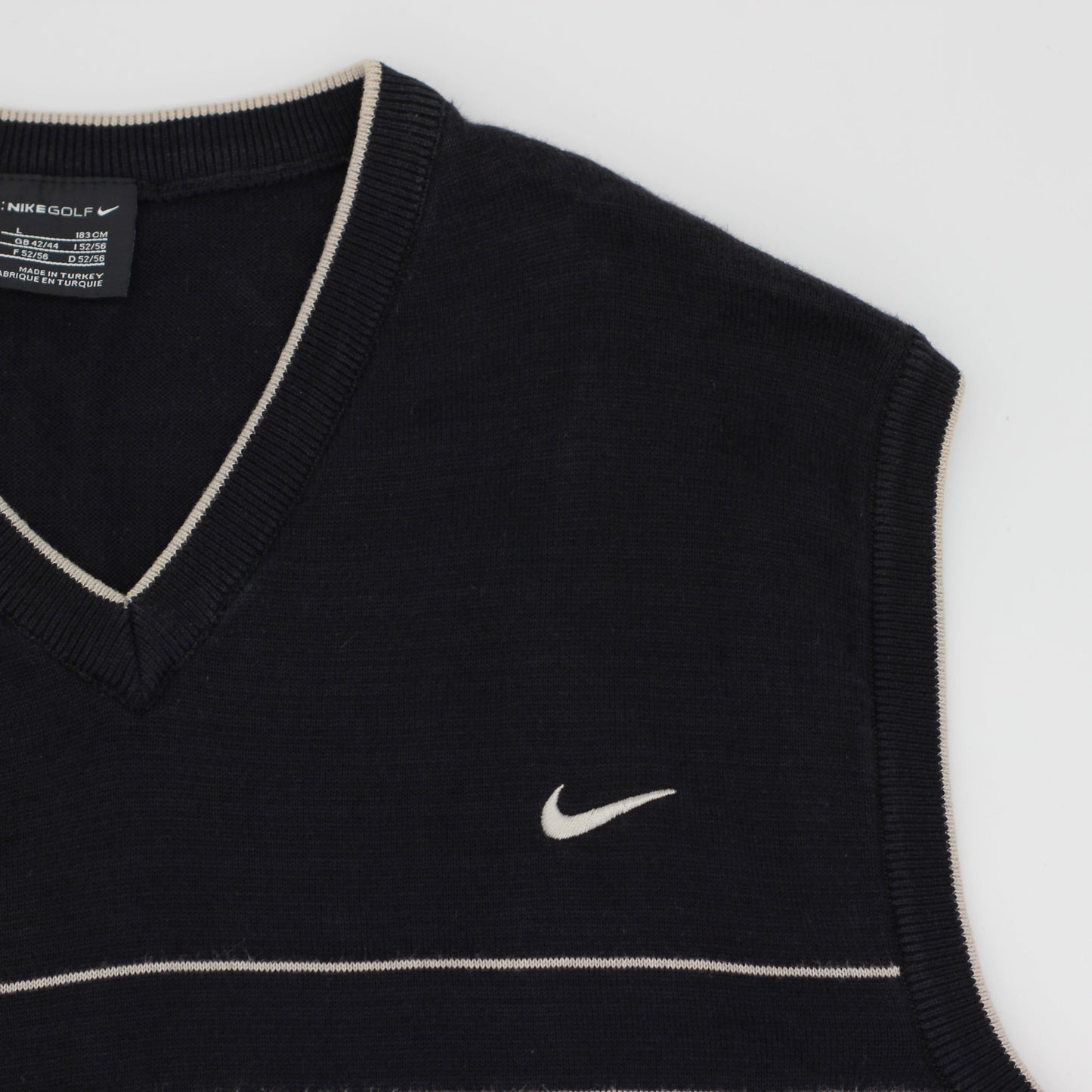 Nike Black/White Striped Golf Vest (L)