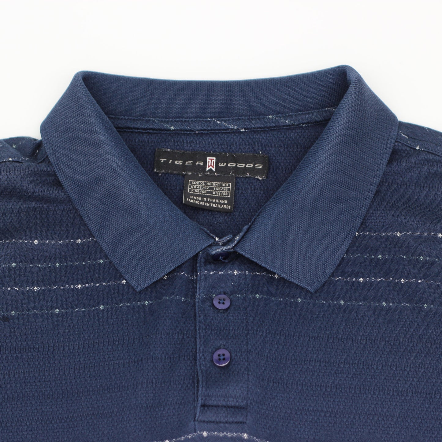 Nike Tiger Woods Navy Striped Polo-Shirt (XL)