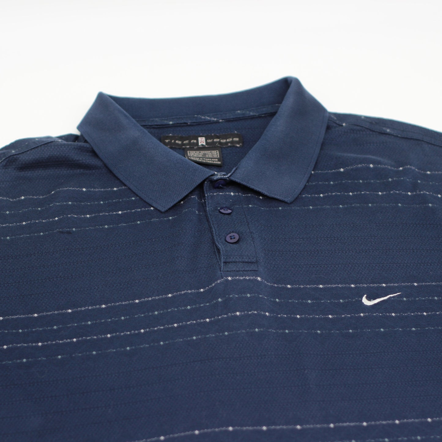 Nike Tiger Woods Navy Striped Polo-Shirt (XL)