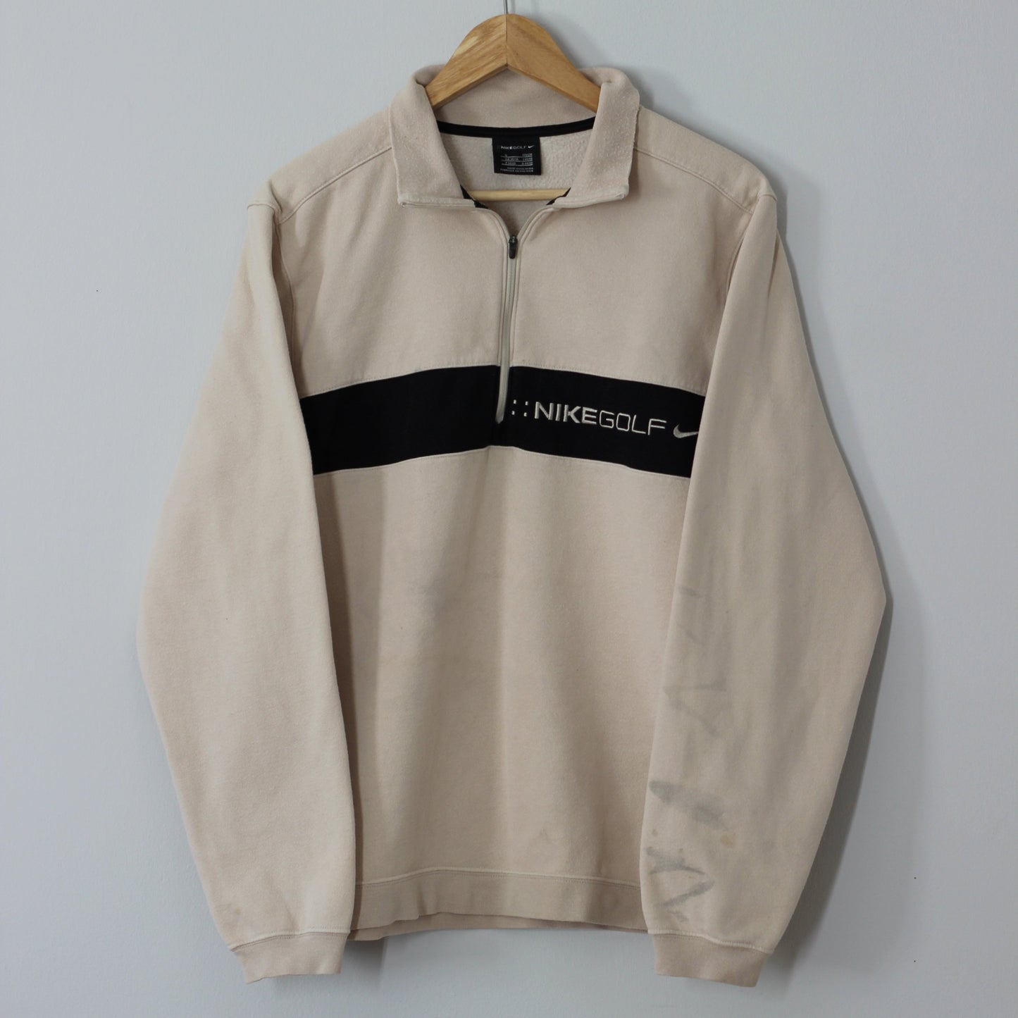 Nike Beige/Black Quarter Zip Jumper (S)