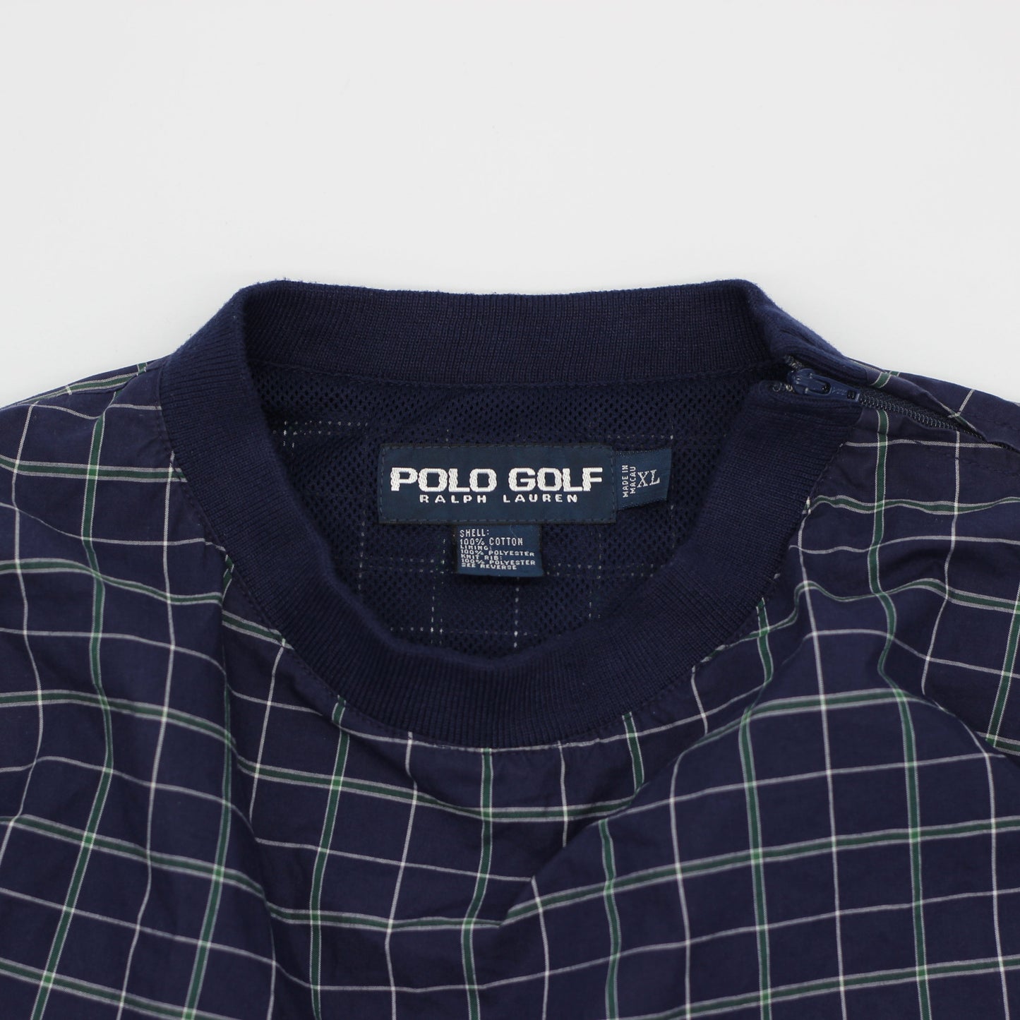 Polo Ralph Lauren Navy/White Chequered Windbreaker (XL)