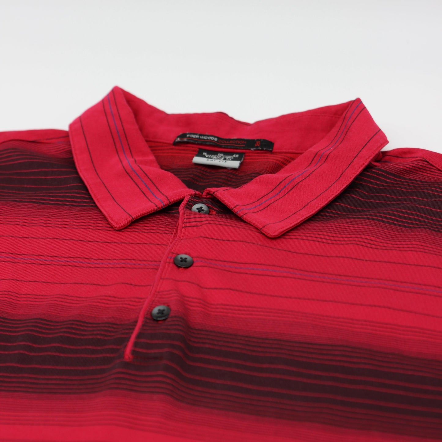 Nike Tiger Woods Red Striped Polo-Shirt (XL)