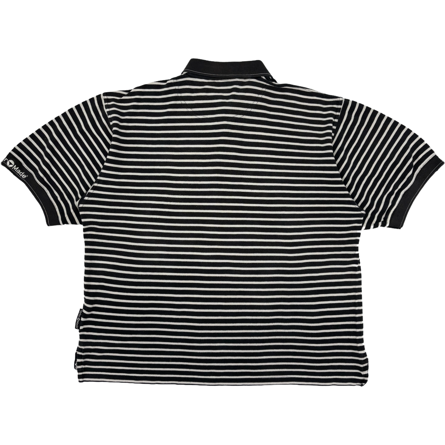 TaylorMade Black/White Striped Polo-Shirt (L)