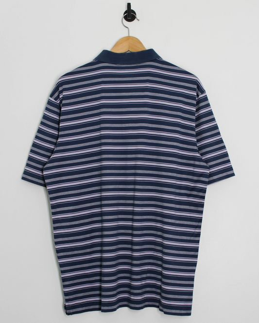 Modern Masters Collection Navy Striped Polo-Shirt (L)