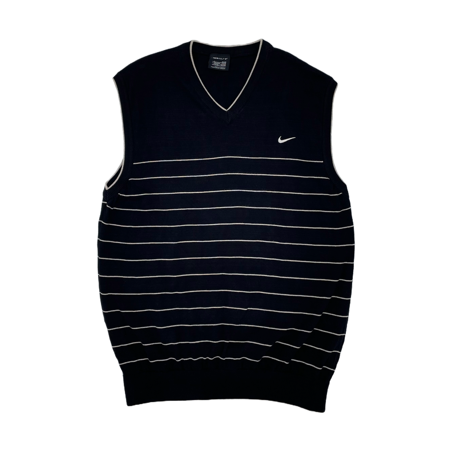 Nike Black/White Striped Golf Vest (L)