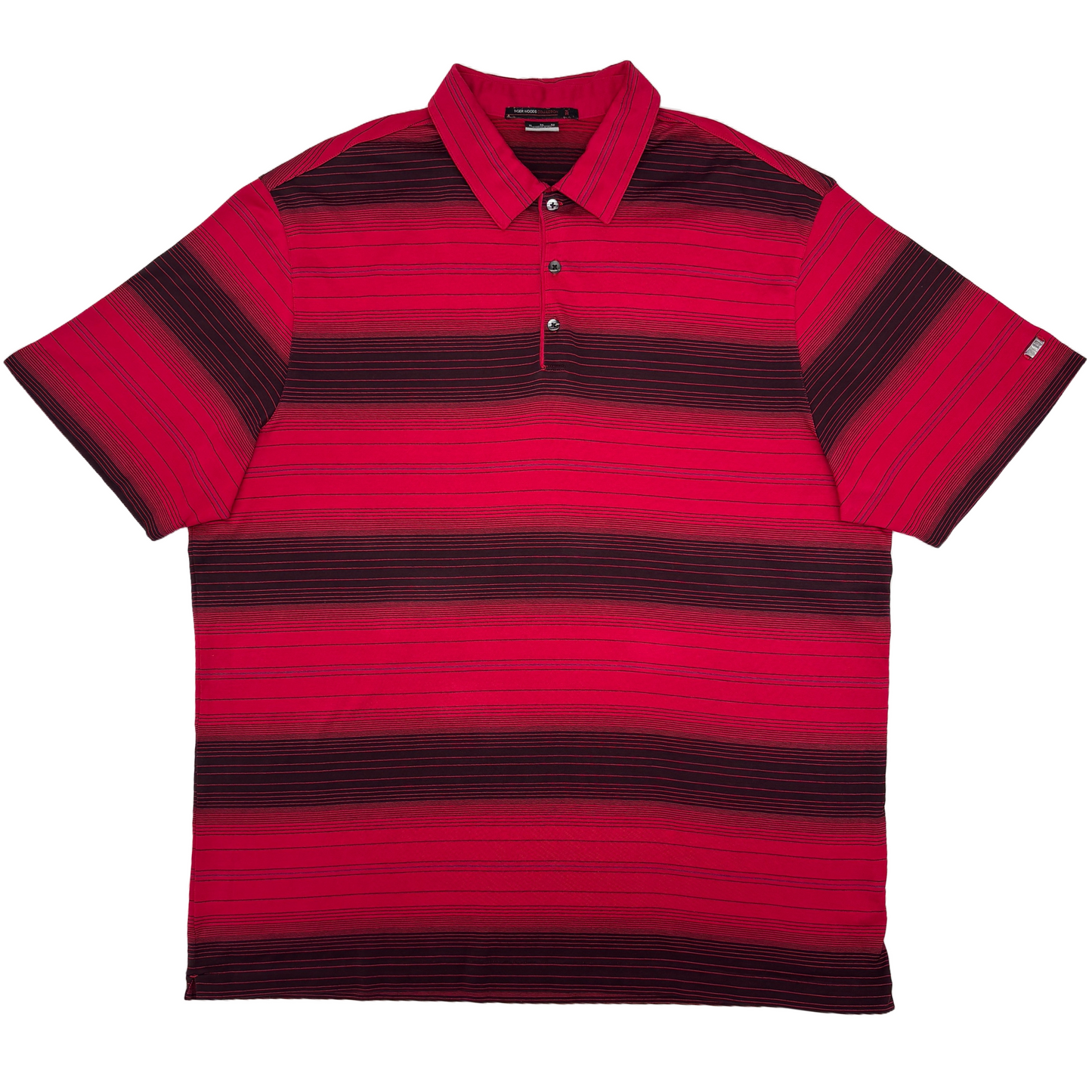 Nike Tiger Woods Red Striped Polo-Shirt (XL)