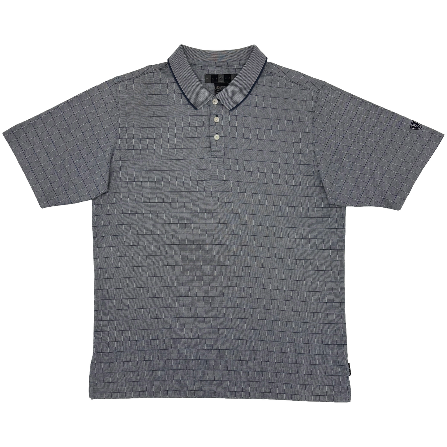 Nike Grey Chequered Polo-Shirt (L)