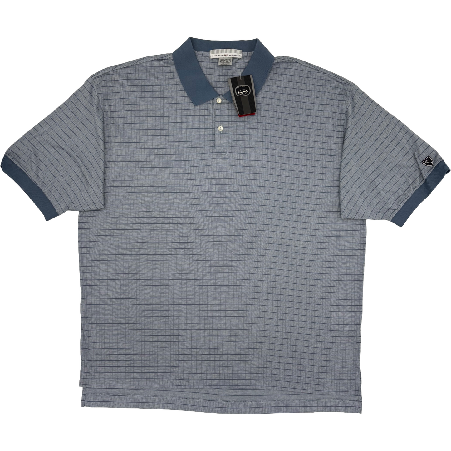 Nike Tiger Woods Light Blue Chequered Polo-Shirt with Tags (XXL)