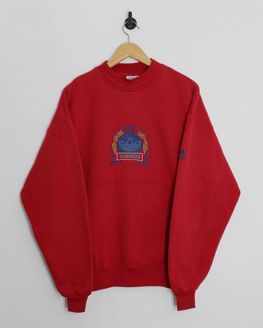 90s Adidas Red Crewneck Sweatshirt (M)