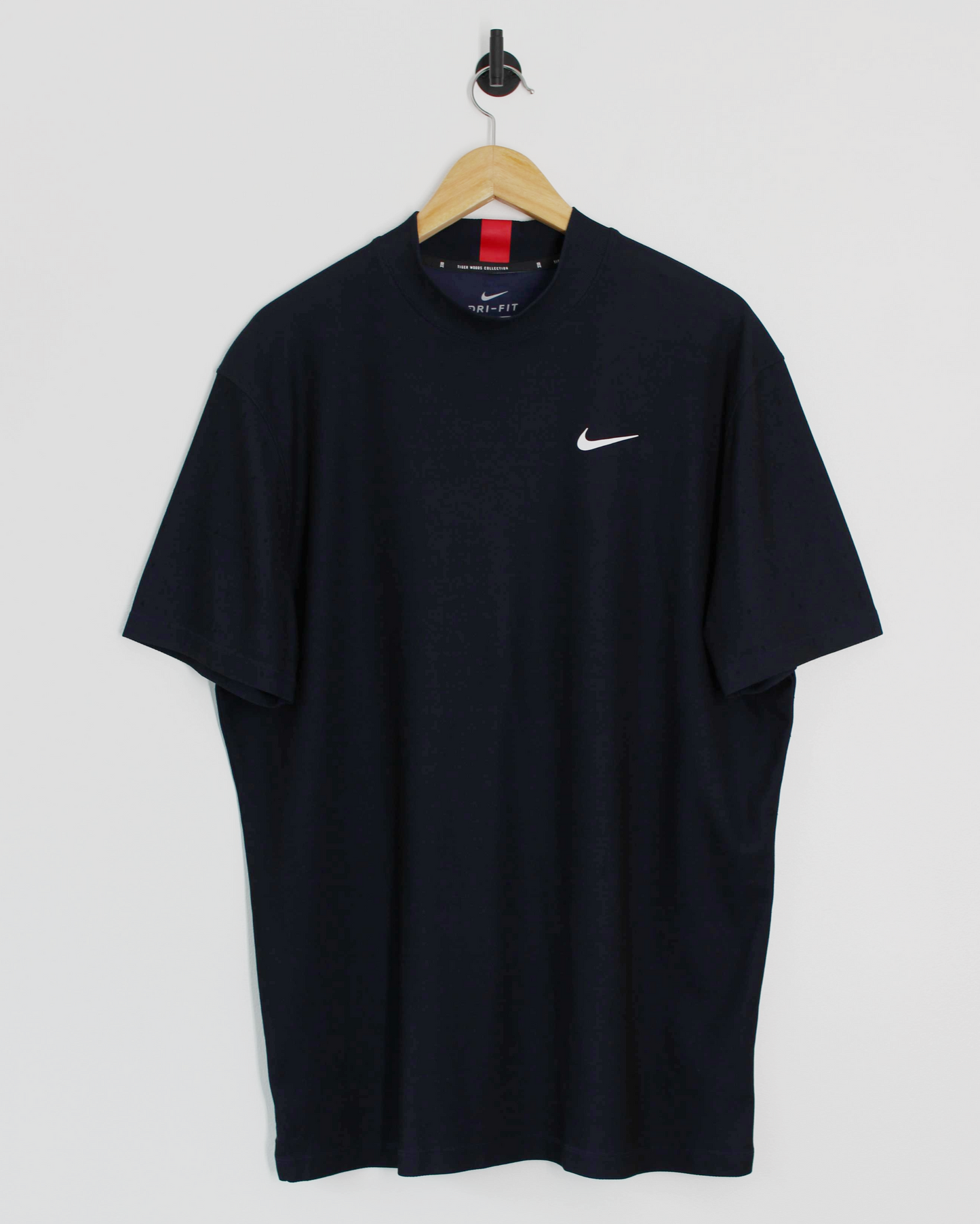 Modern Nike Tiger Woods Mock Navy Neck Golf Shirt (L)