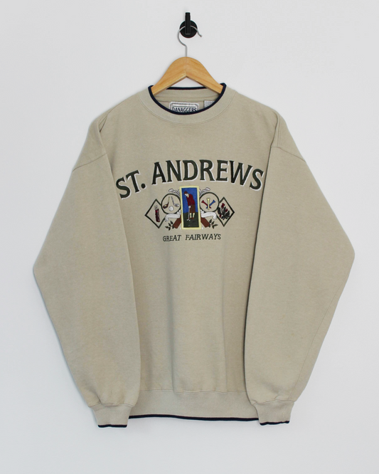 90s St Andrews ‘Great Fairways’ Crewneck Sweatshirt (M)
