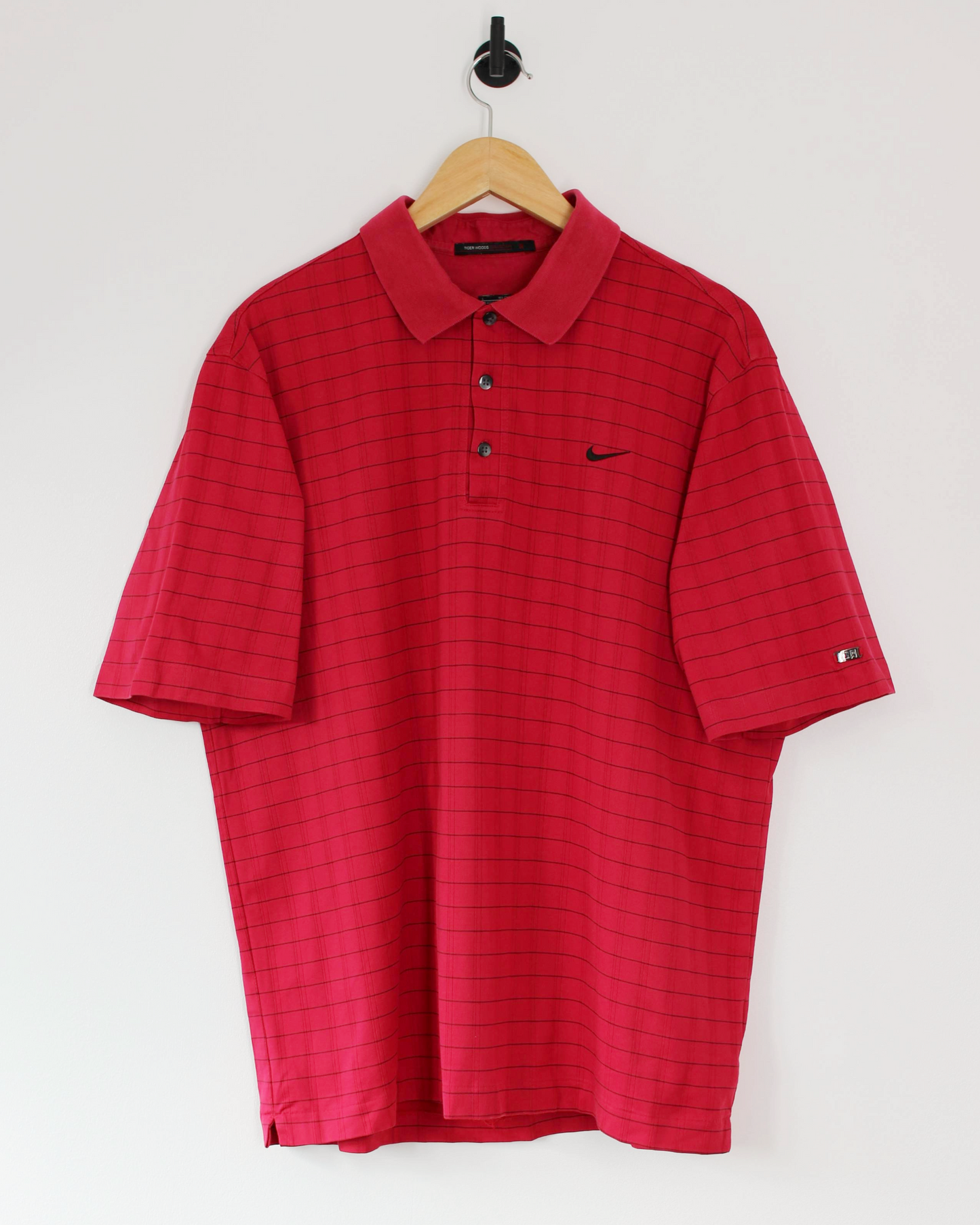 00s Nike Tiger Woods Red/Black Polo-Shirt (L)