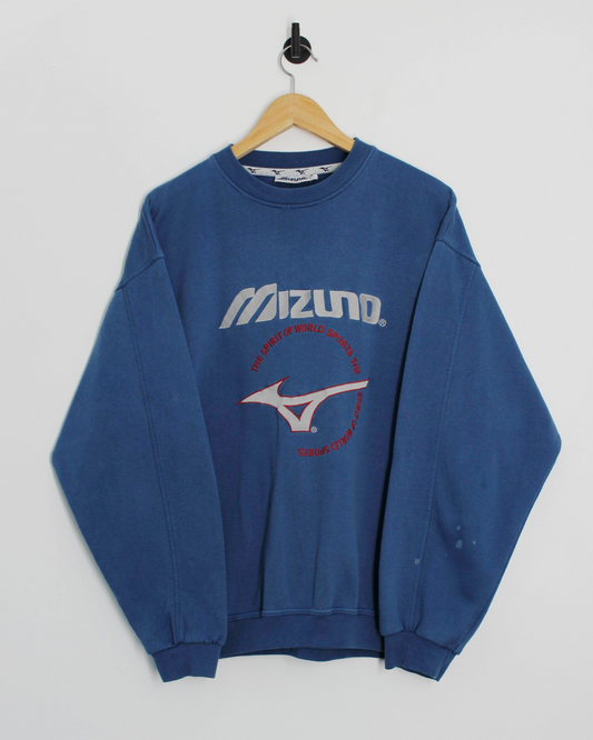 00s Mizuno ‘The Spirit Of World Sports’ Blue Crewneck Sweatshirt (M)
