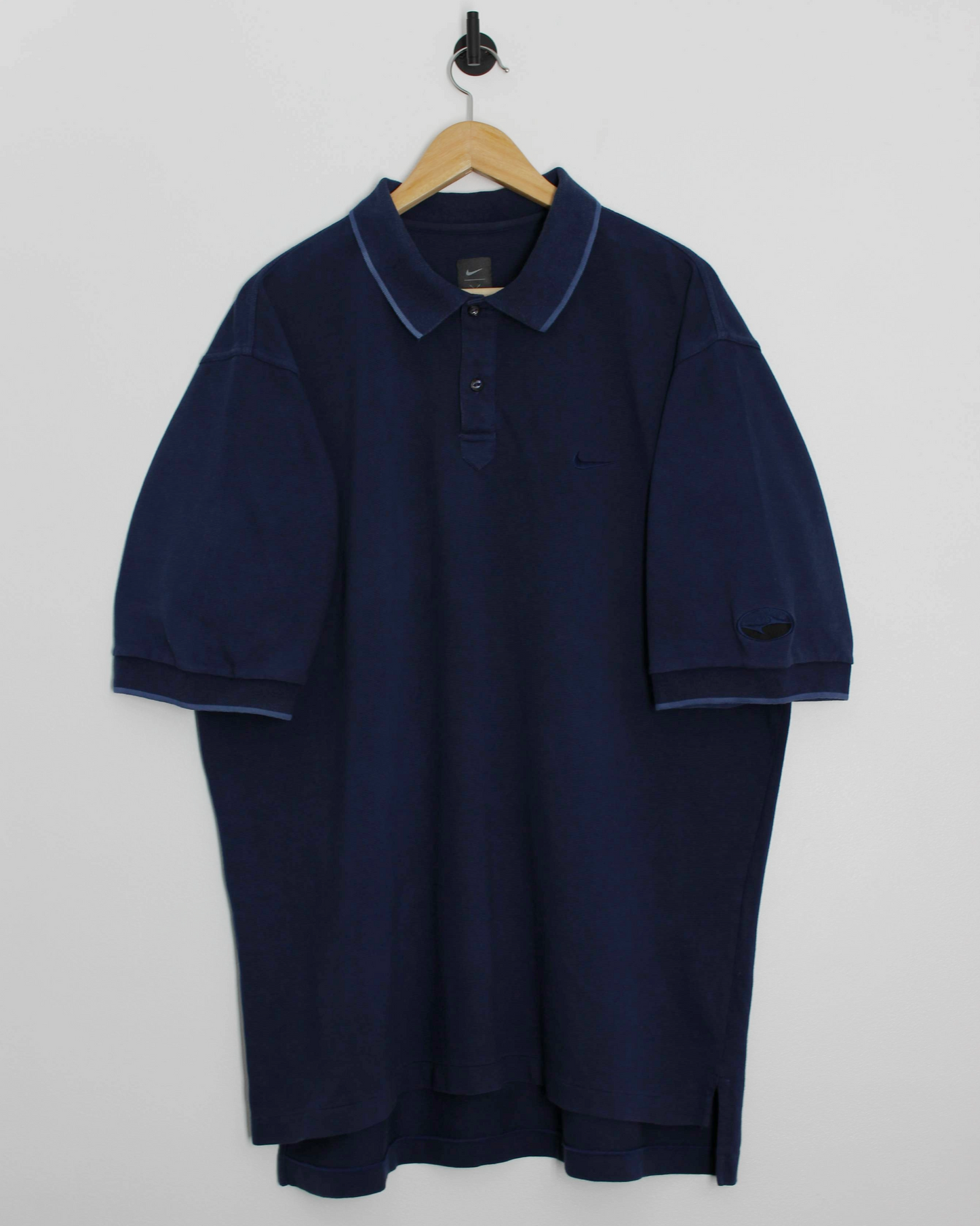 90s Nike Yin Yang Navy/Blue Polo-Shirt (XL)