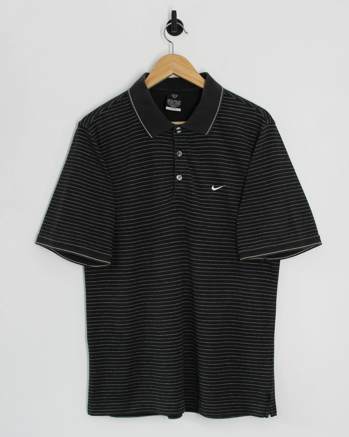 00s Nike Striped Polo-Shirt (M)