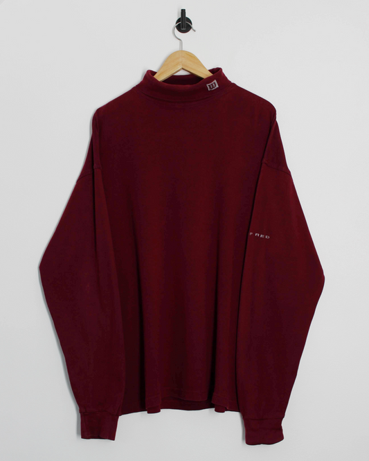 00s Wilson ‘Deep Red’ Turtle Neck Long Sleeve Golf Shirt (XL)