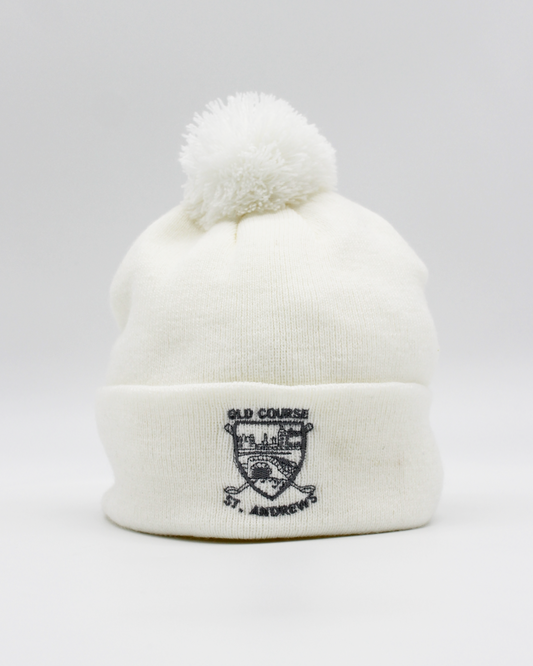 00s Old Course St Andrews White Bobble Beanie Hat