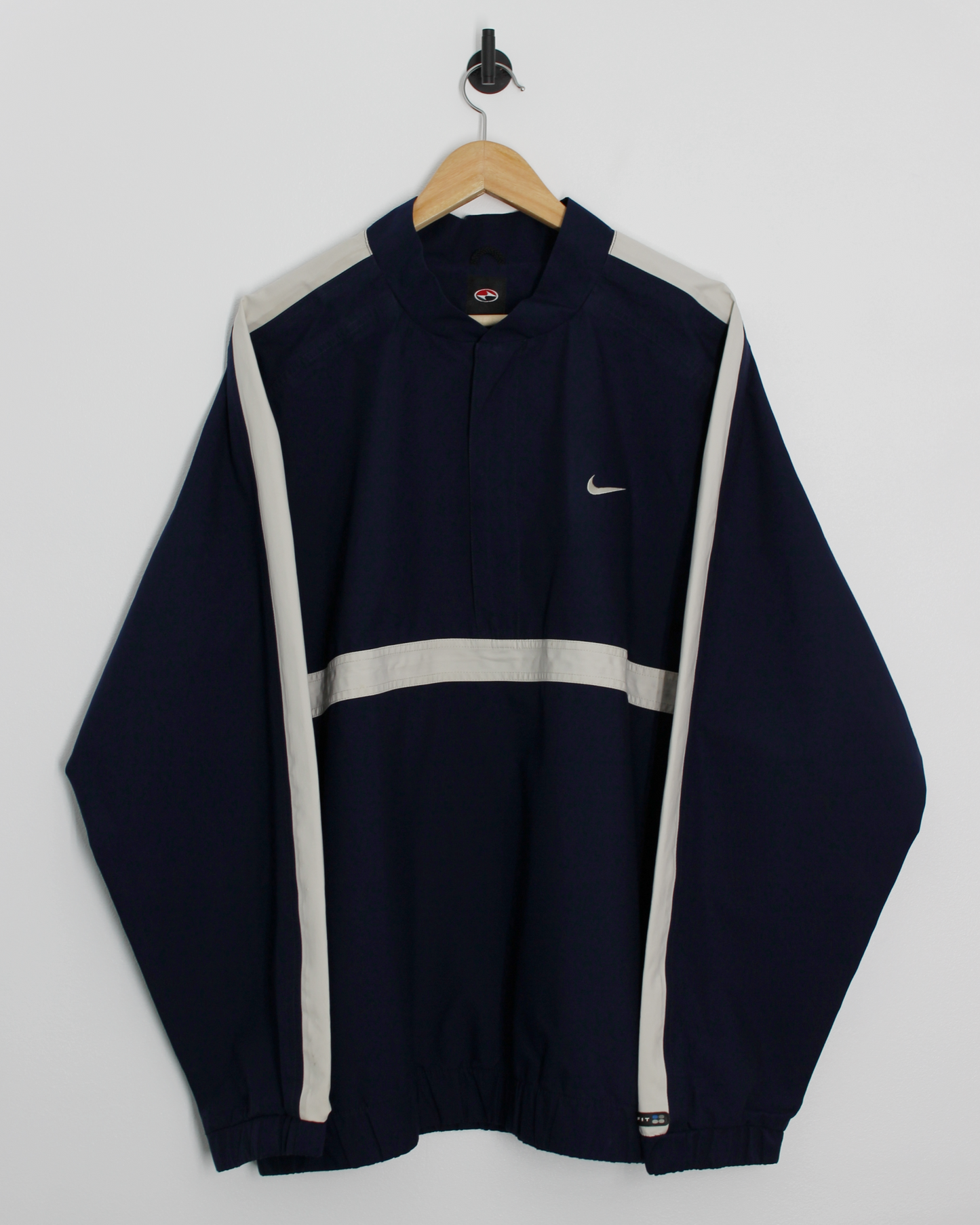 90s Nike Yin Yang Navy/White Half-Zip Windbreaker (XL)