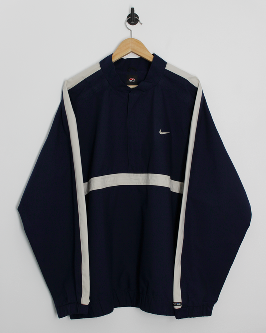 90s Nike Yin Yang Navy/White Half-Zip Windbreaker (XL)