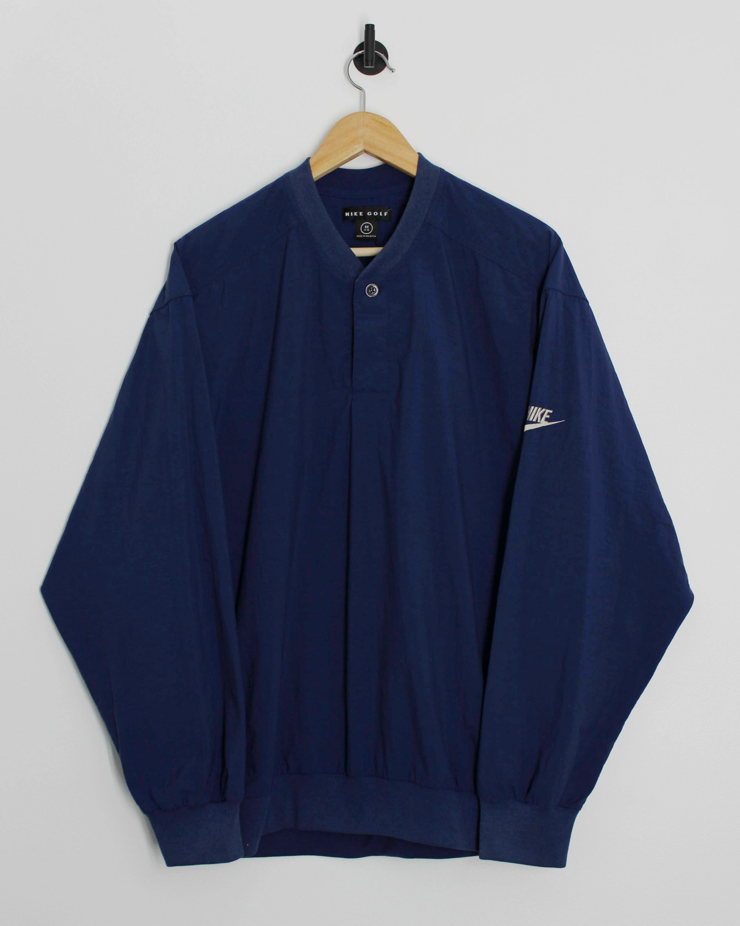 90s Nike Deep Blue Buttoned Windbreaker (M)