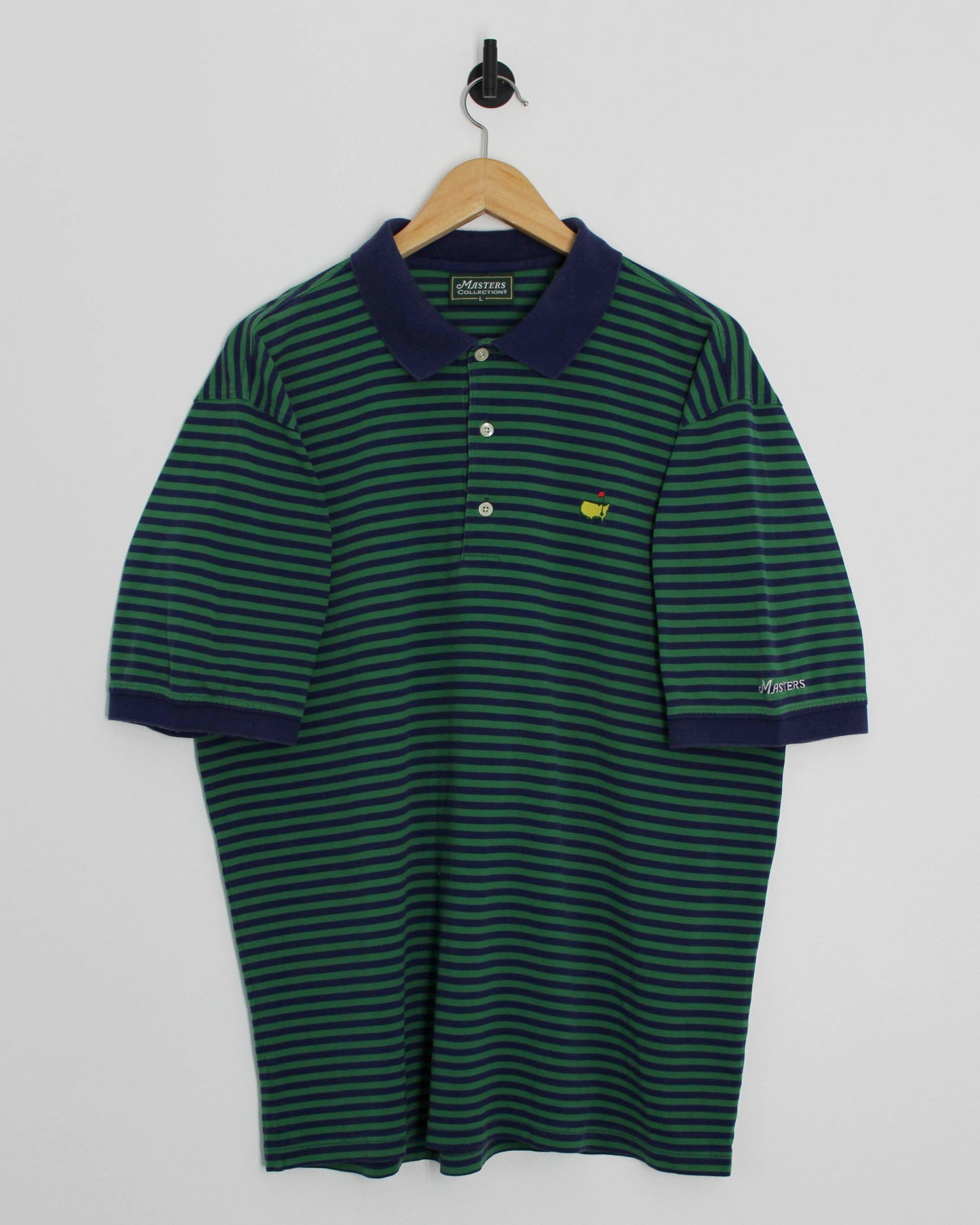 Masters Collection Green/Navy Striped Polo-Shirt (L)