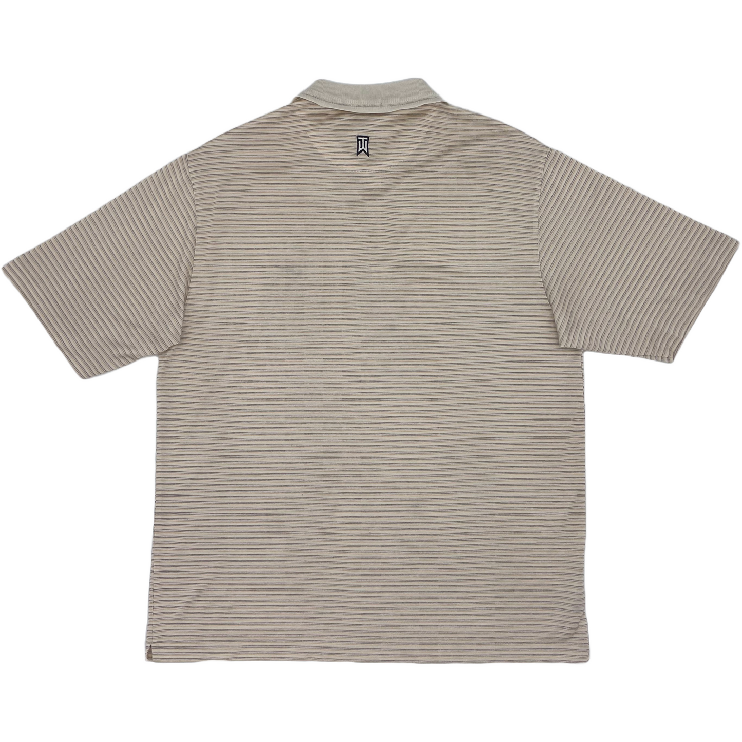 Nike Tiger Woods White/Yellow Striped Polo-Shirt (L)