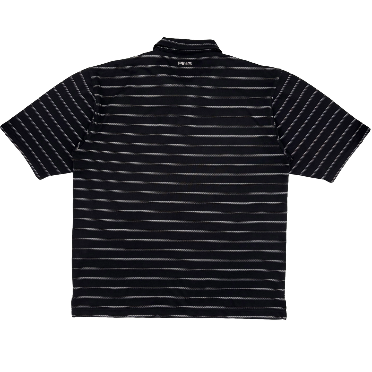 Ping Black/White Striped Polo-Shirt (XL)