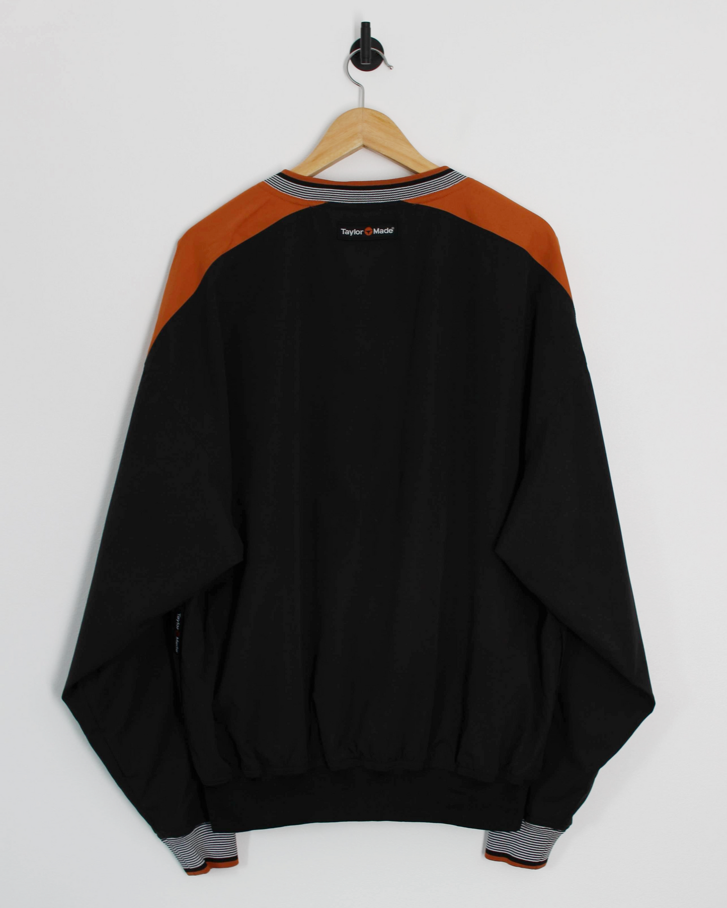 90s TaylorMade Black/Orange V-Neck Windbreaker (L)