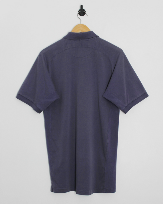 90s Nike Yin Yang Slate Blue Zipped Polo-Shirt (M)