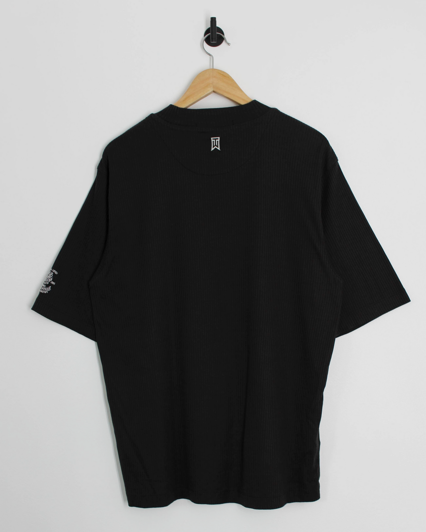 2005 Open Championship Tiger Woods Black Mock Neck Golf Shirt (M)