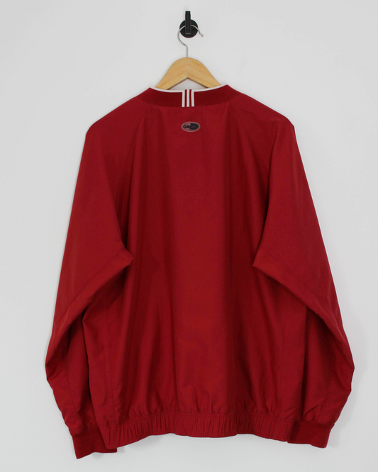 00s Adidas Geneva National Red V-Neck Windbreaker (M)