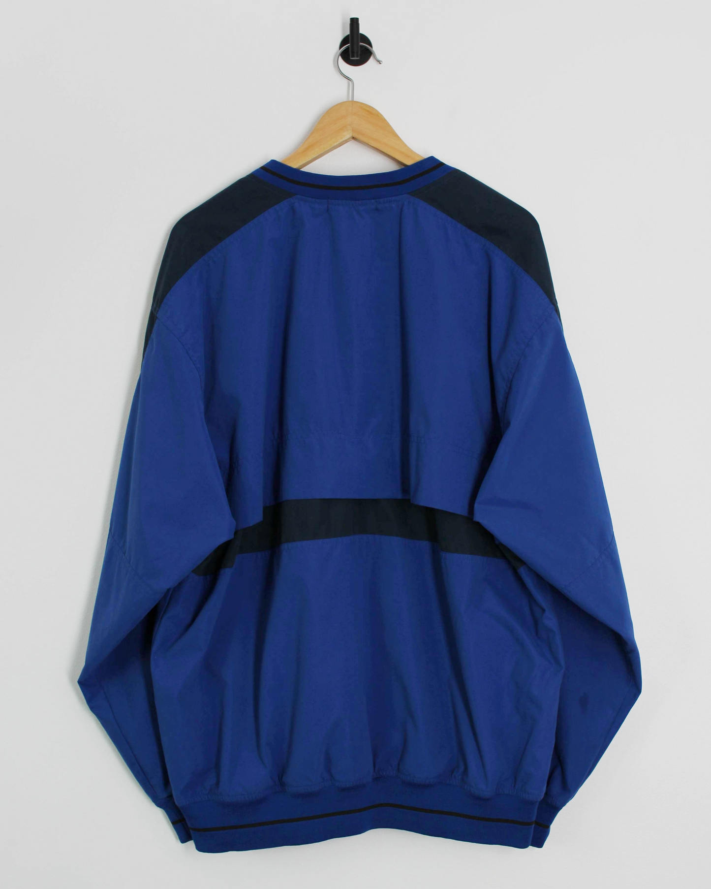 90s Nike Blue/Black V-Neck Windbreaker (L)