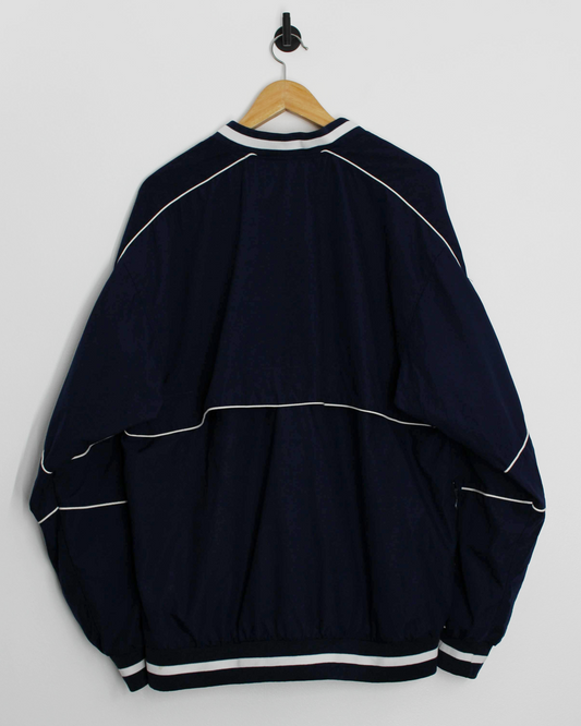 00s Nike Navy/White V-Neck Windbreaker (L)