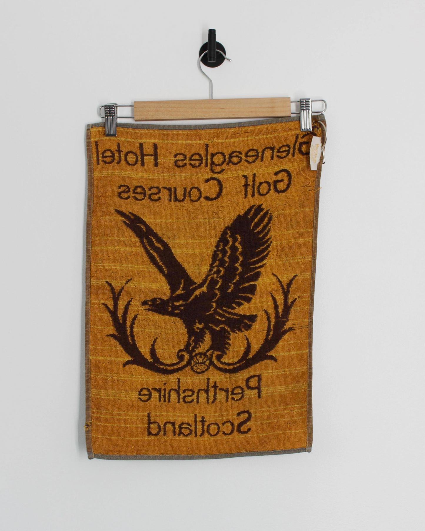 90s Gleneagles Brown/Orange Golf Towel with Clip