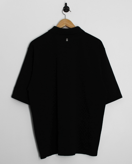 00s Nike Tiger Woods Black Chequered Polo-Shirt (XL)