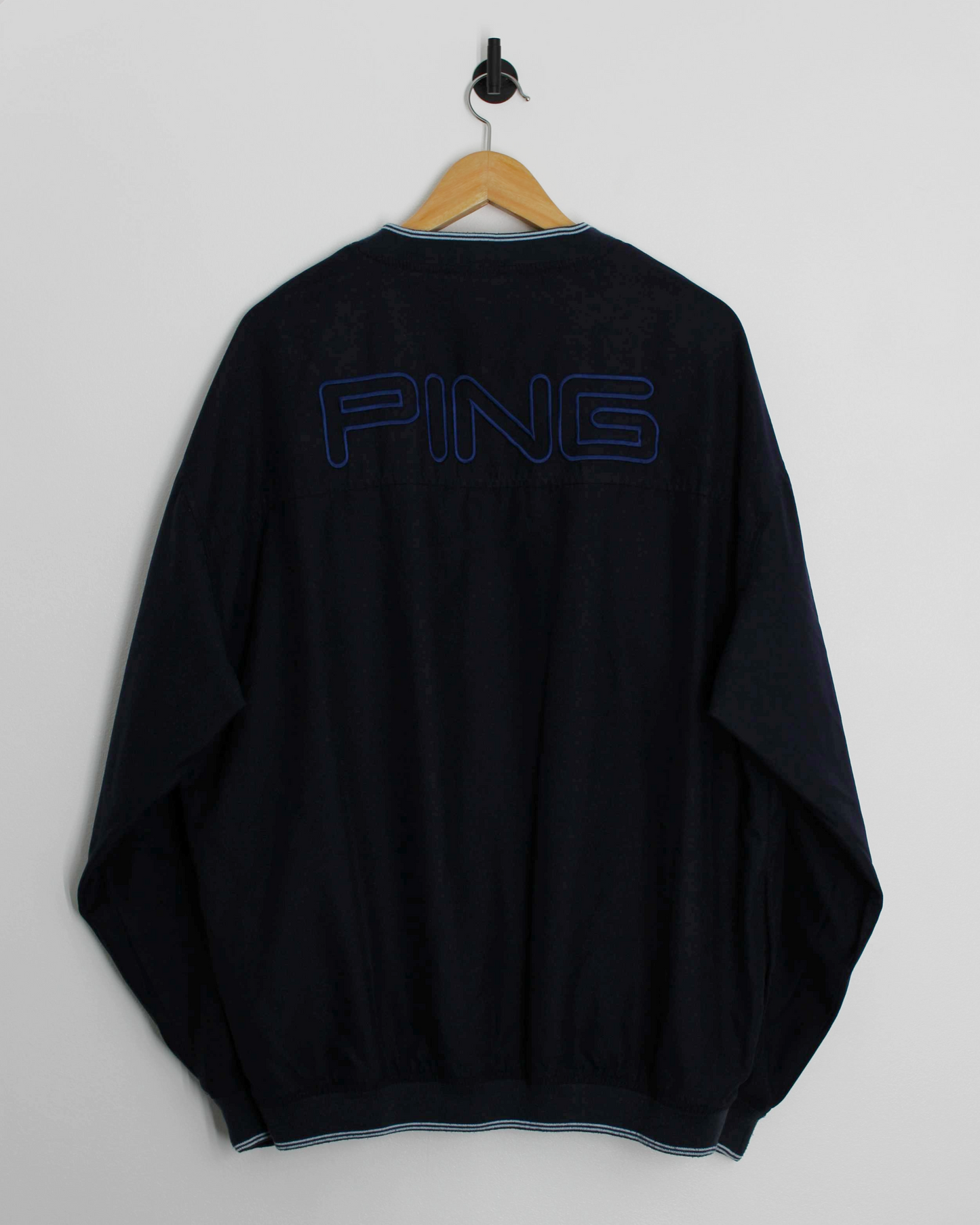 00s Ping Navy/Blue V-Neck Windbreaker (XL)