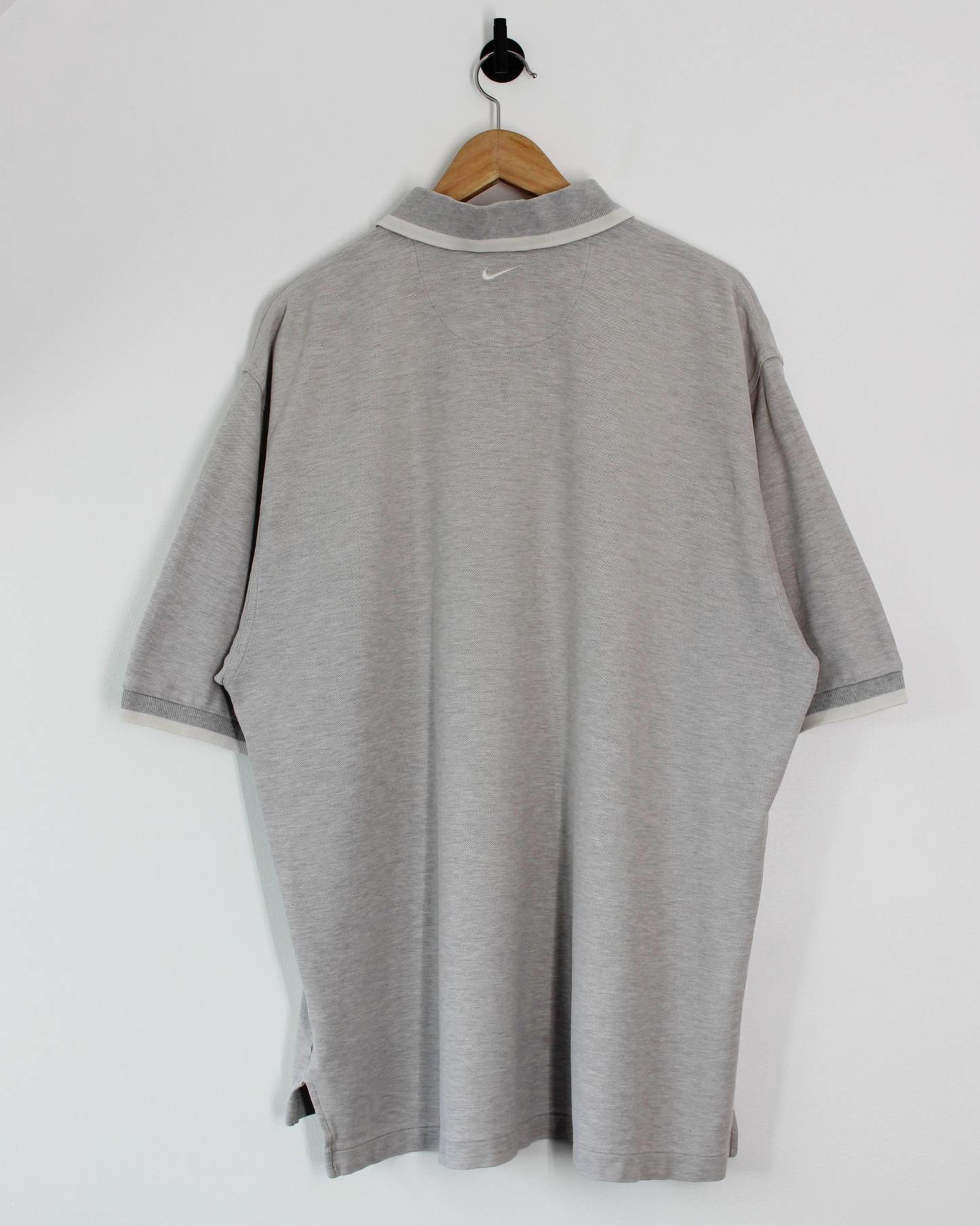 90s Nike Tiger Woods Yin Yang Grey Zipped Polo-Shirt (XL/XXL)