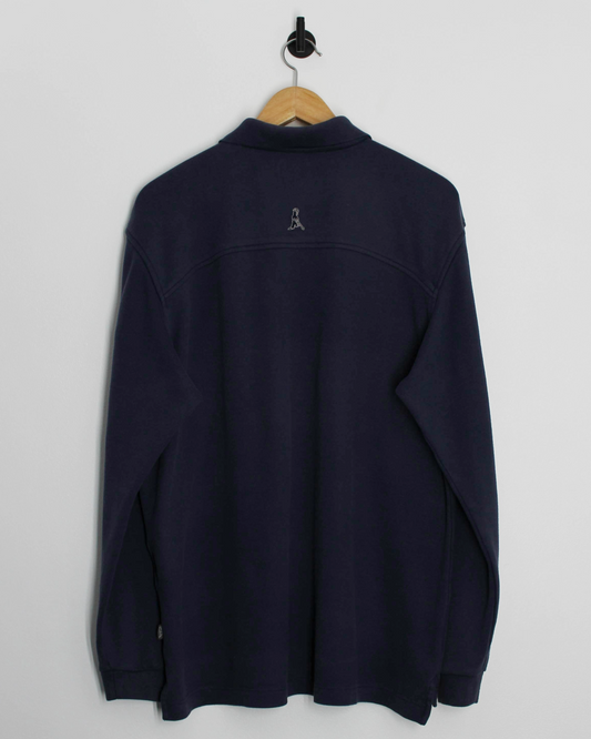 00s Ping Navy Long Sleeve Polo-Shirt (XL)